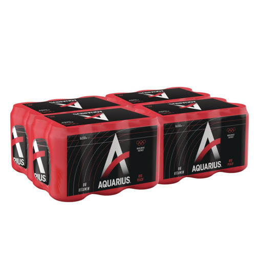 Afbeeldingen van AQUARIUS RED PEACH BLIK 4X6X33CL